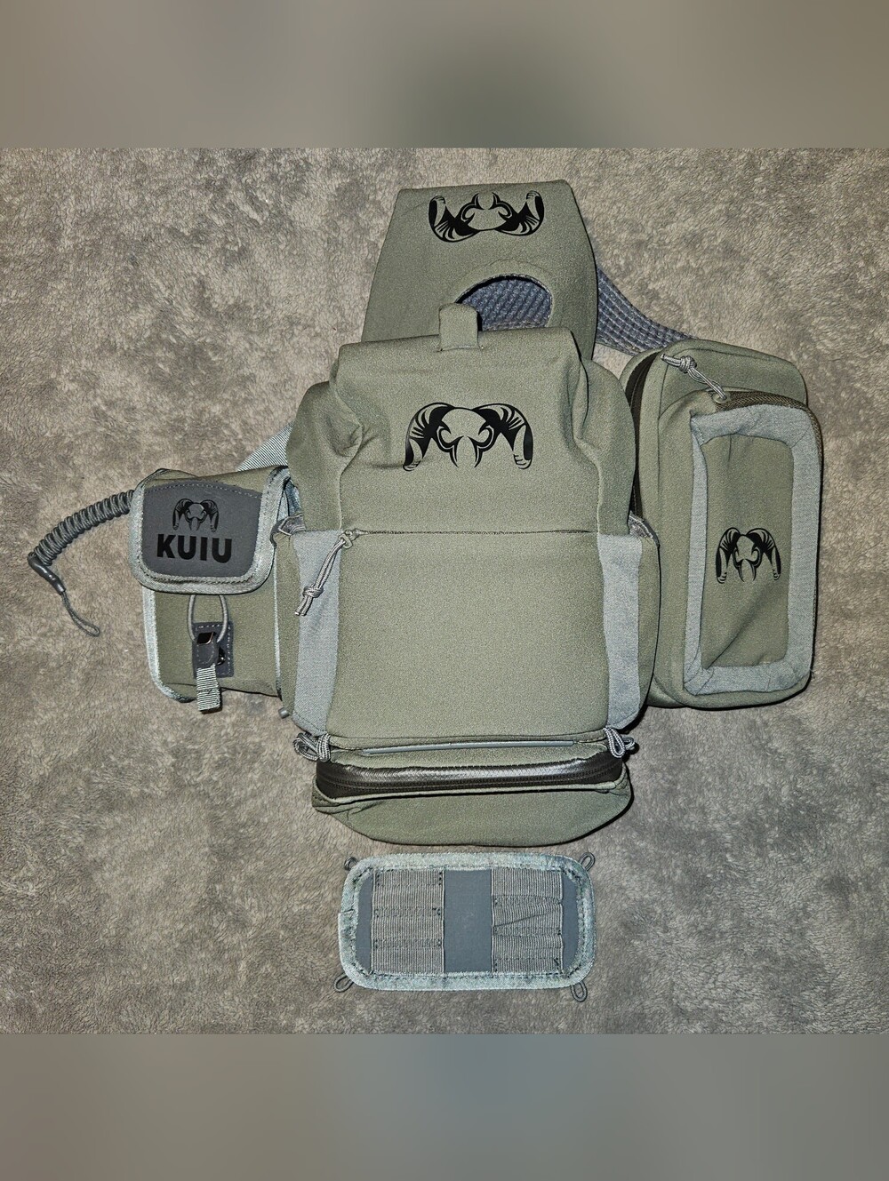 KUIU - Pro G3 Bino Harness - Ash w/ Cell Phone, Sunglasses and Rangefinder Pouch